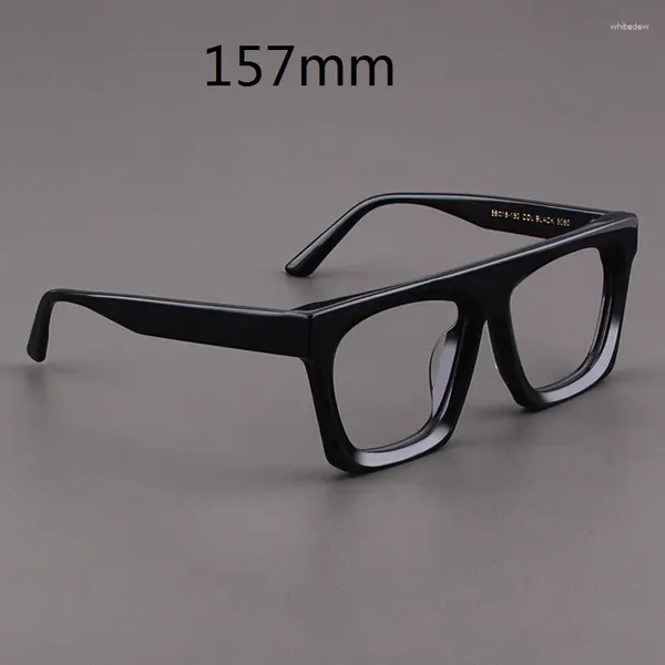Güneş gözlükleri rockjoy 157mm büyük boy erkekler gözlük okuyor kadınlar siyah gözlükler çerçeve erkek asetat şeffaf düz üst gözlük optik