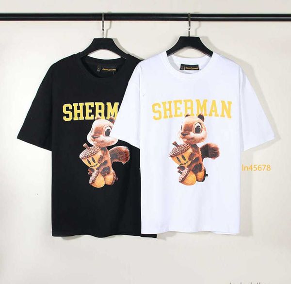 T-shirt di lusso del nuovo designer DREVV casa di skateboard Justin Bieber faccina sorridente 3D Scoiattolo T-shirt a maniche corte della moda americana street fog