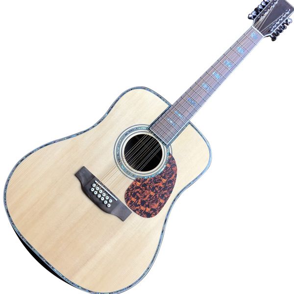 Frete grátis alta qualidade 41 polegadas 12 cordas sólido cedro spruce top violão com parte traseira e laterais de jacarandá