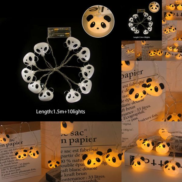 Nuovo nuovo 1.5M forma carina luci della stringa alimentata a batteria fata LED ghirlanda lampada per bambini Panda tema compleanno Baby Shower Decor