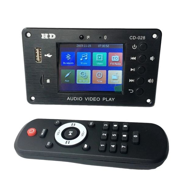 Player Mp3 Player MP4 MP5 Player Destek Video Resim Saat Müziği Bluetooth5.0 Kod Çözücü Kart HD Audio Player Kod çözme FM Radyo Araba için