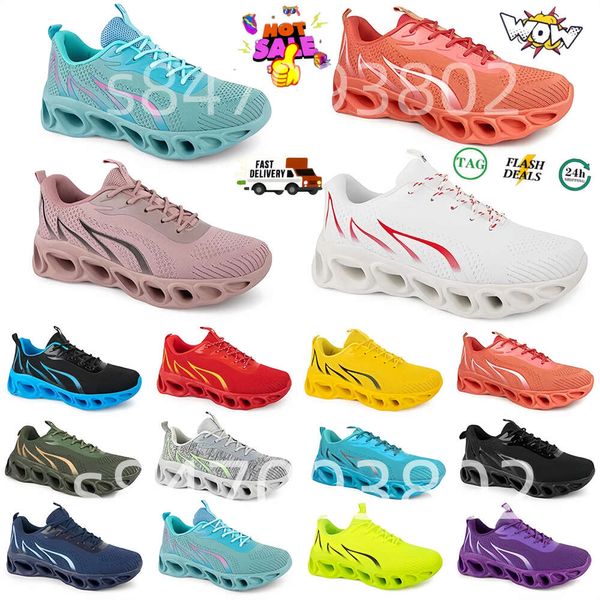 Laufschuhe für Herren und Damen, modisch, Weiß, Rot, Gelb, Lila, Grün, Blau, Pfirsich, Blaugrün, Lila, Orange, Hellrosa. Atmungsaktive Sport-Sneaker für Herren-Sneaker