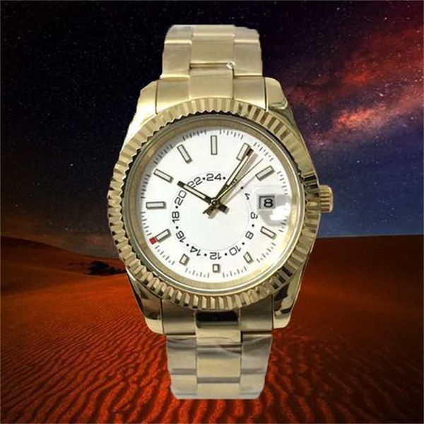 Rollen Männer Clean Factory Skydweller Uhr Quarzwerk 40 mm wasserdicht Edelstahl männlich Gold modern voll mechanisch 41 mm Student Trend Strap Disk Wristw