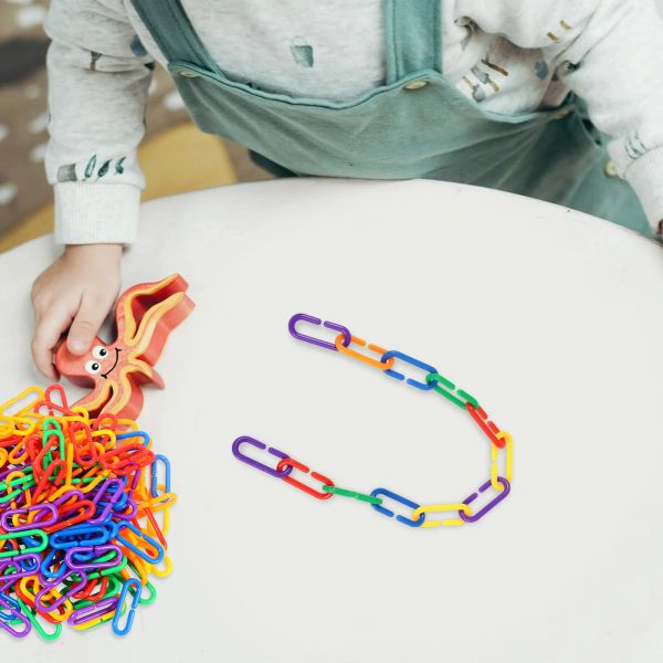Giocattoli 400 pezzi ganci in plastica Cclips maglie a catena tintinnio giocattolo educativo per bambini ratto pappagallo parti di giocattoli per uccelli