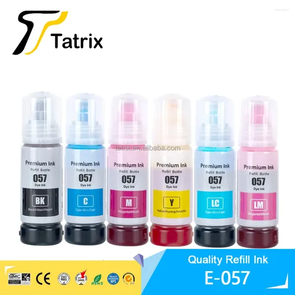 Kit di ricarica inchiostro Tatrix per stampante Epson 057 a colori compatibile a base d'acqua, stampante a getto d'inchiostro sfuso L8050/L18050