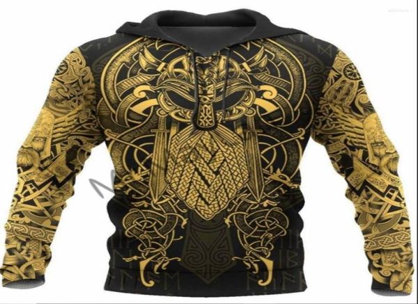 Men039s толстовки TheRaven YellowofOdin Tattoo Мужчины Женщины Толстовка Harajuku с 3D принтом Мода Досуг Прохладная уличная одежда Спортивная одежда Hood4948225