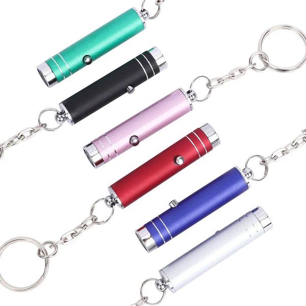 Schlüsselanhänger Lanyards Multifunktions Tragbare Mini-LED-Taschenlampe Schlüsselbund Aluminium UV-Licht Währungsdetektor Lampe Schlüsselanhänger Taschenlampe mit Dhvur