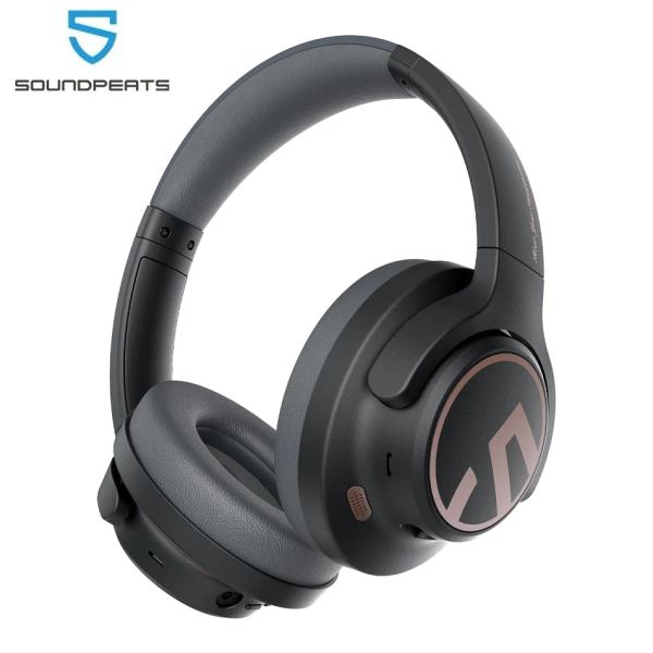 Fones de ouvido soundpeats espaço fones de ouvido bluetooth 5.3 híbrido ativo cancelamento de ruído sem fio, 123h play, microfone, conexão multiponto