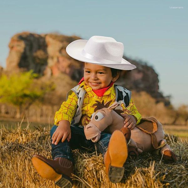 Boinas Bonito e Elegante Criança Crianças Chapéu de Cowboy para Festas Temáticas Ocidentais Trajes de Halloween - Perfeito Meninos Meninas Envelhecidas