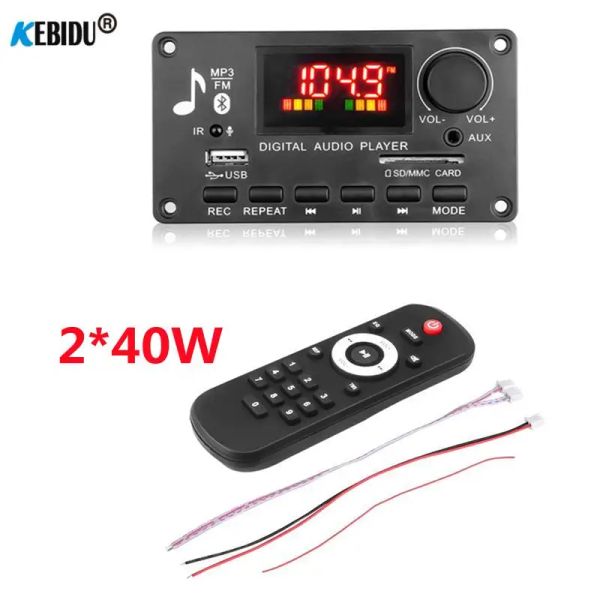 Player dc 5v26v 2*40w amplificador mp3 decodificador placa controle de volume bluetooth v5.0 80w mp3 player módulo usb fm aux gravação de rádio