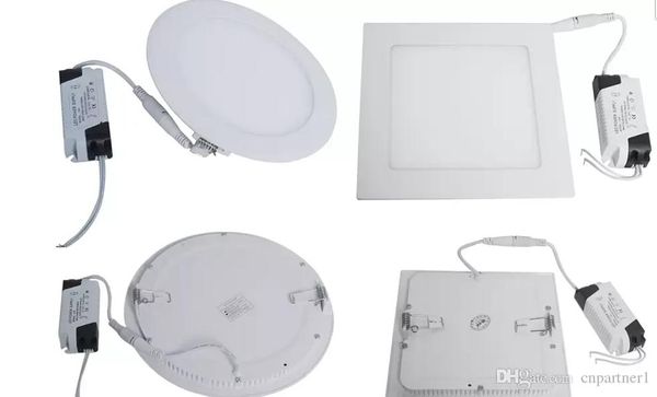 Regulável 6w/9w/12w/15w/18w/21w cree luzes de painel led lâmpada embutida redonda/quadrada led downlights para luzes de teto internas 85-265v led ll