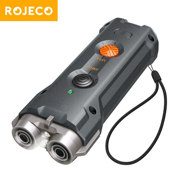 Repellenti ROJECO Repellente per cani ad ultrasuoni con luce LED ricaricabile per addestramento e dispositivo antiabbaio Potente repellente per cani da addestramento