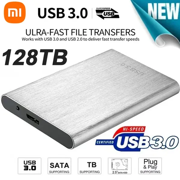 Kameralar Xiaomi 256TB Taşınabilir SSD USB 3.0 HDD 16TB Yüksek Hızlı Harici Sabit Sert Sürücü Kütle Depolama Dizüstü bilgisayar/Android için Mobil Diskler