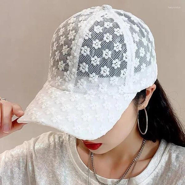 Cappellini da baseball Cappellini estivi in pizzo Fiori traspiranti Sport all'aria aperta Cappellino da sole per donna Uomo Cappello snapback moda Baseball regolabile di alta qualità