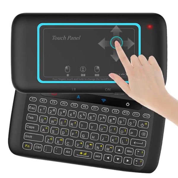 Teclados H20 H20 2.4 GHz Teclado sem fio Backlight Air Mouse Controlador Remoto Touchpad Teclado Teclado Teclado para Android TV Box/Mini PC/TV