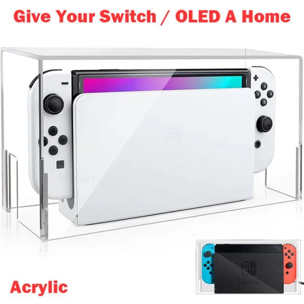 Custodie Display Box Host Copertura antipolvere per Nintendo Switch NS Console di gioco Dock Custodia protettiva Coperture rigide in acrilico Switch Oled Accessori