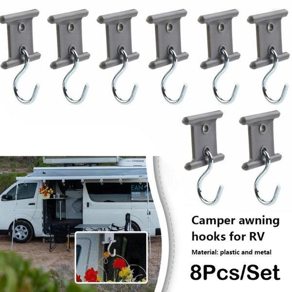Ruote per tutti i terreni Gancio portaoggetti mobile da campeggio esterno a forma di S per accessori camper roulotte Ganci di sopravvivenza