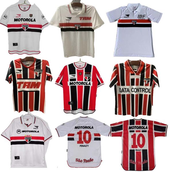 Sao Paulo Mens Soccer Jerseys Home White Away Red Red Retro Football Footbut