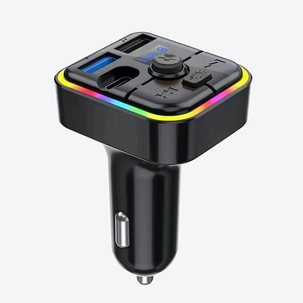 M4 duplo usb USB-C pd carro carregador rápido acessórios transmissor fm adaptador de rádio sem fio compatível com bluetooth com caixa