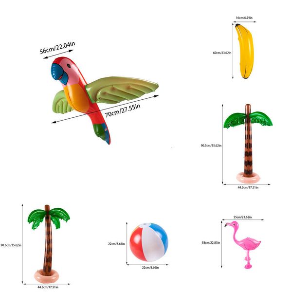 Yeni oyuncaklar Iatable Hindistan cevizi Ağacı Palmiye Ağaçları Oyuncak Hawaiian Tropikal Parti Süslemeleri Çocuklar İçin Yaz Plajı Dekoru