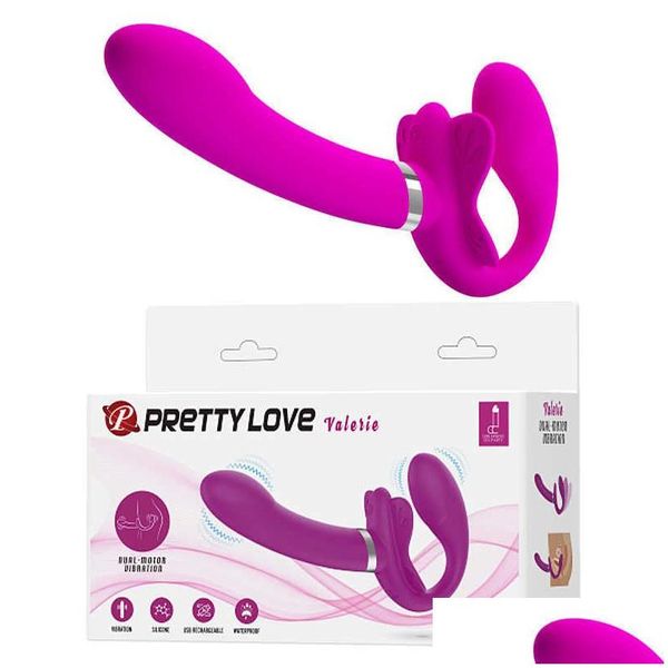 Diğer Sağlık Güzellik Ürünleri Yeni Çift Titreşimli G-Spot Klitoris Vibratörler Straplez Strapon Dildo Anal Fiş Oyuncakları Kadınlar İçin Lesbi DH4F5