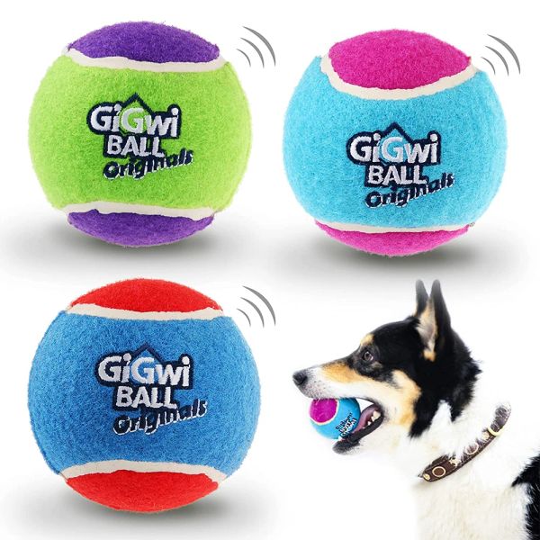 Spielzeug Haustier Hund Quietschender Tennisball Interaktives Hundespielzeug High Bounce Sound Gummiball für kleine mittelgroße Hunde Training Outdoor Spielball