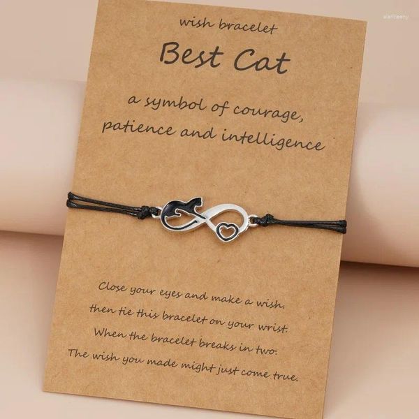 Charm Armbänder Einfaches süßes Tierfuchs Kleine Katze Armband für Frauen Mädchen Unendlichkeitssymbol Gurt Seil Freundschaft Liebe Schmuck Geschenk