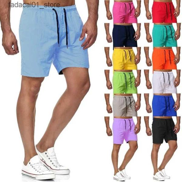 Shorts masculinos 45kg-85kg mais recente verão casual shorts para homens moda fina secagem rápida legal amarelo vermelho e branco praia bermuda shorts q240229
