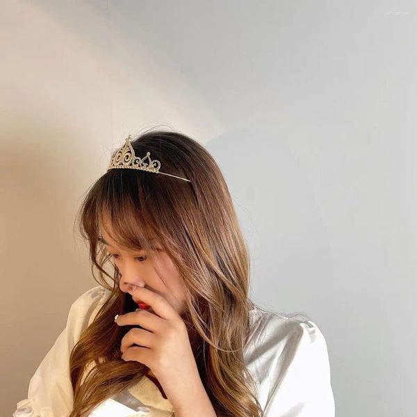 Acessórios de cabelo elegante coração temperamento para crianças cabeça envoltório coreano princesa bandana coroa barroca hairbands feminino hoop
