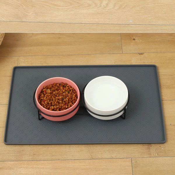 Besleme Silikon Pet Pad Köpek Kedi Kase Mat Su geçirmez Gıda Besleme Pedi Yavru Yavru Besleyici Tepsisi Su Yastığı Placemat Silikon Kalıp