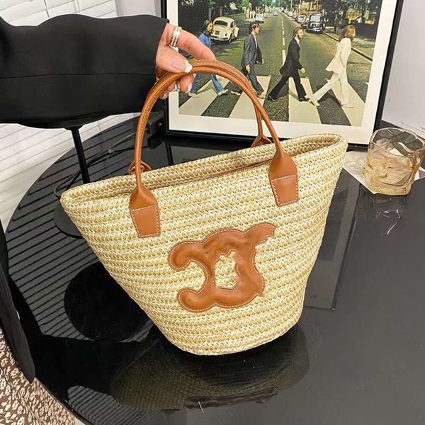 Umhängetaschen, Strandtasche, lässig, Rattan, große Kapazität, Designer-Tragetaschen, Korbgeflecht, Stroh, Damenhandtaschen, Panier, Palmblätter, Damen-Schulter-Crossbody, stilvolle Taschen