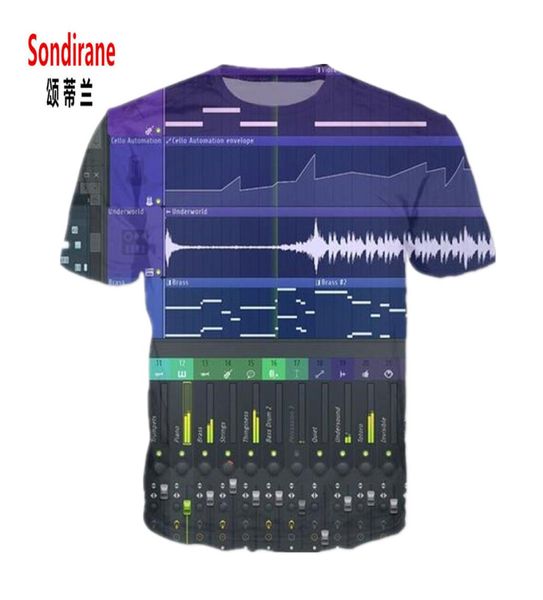 Sondirane Mens FL Studio Massive TShirt Xfer Serum AllOver 3D Print Casual T Shirt Donna Estate Ableton Live Samples Tees Tops6775344