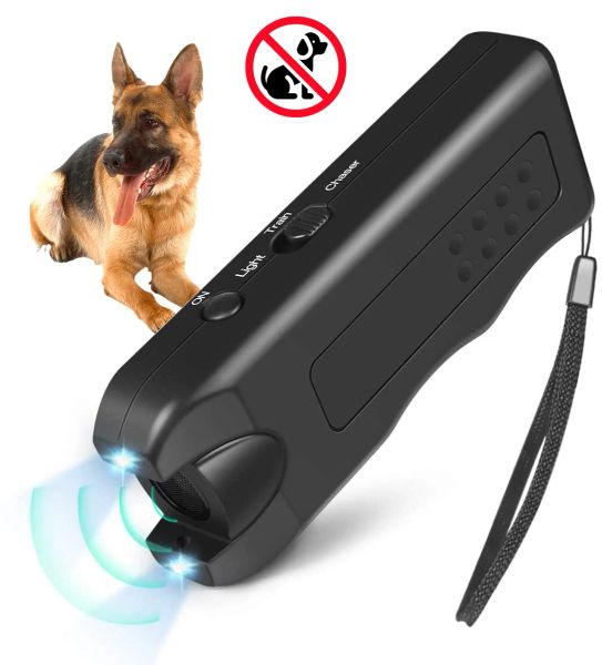 Repellenti Repellente per cani ad ultrasuoni Dispositivo antiabbaio portatile Luminoso Driver per cani ad ultrasuoni Dispositivo deterrente per corteccia di cane sonico Anti corteccia per cani Silen