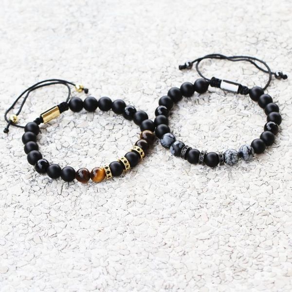 Charme pulseiras moda pulseira homens mulheres na moda clássico aço inoxidável e natural tigre olhos pedra grânulos pulseira para casal jóias