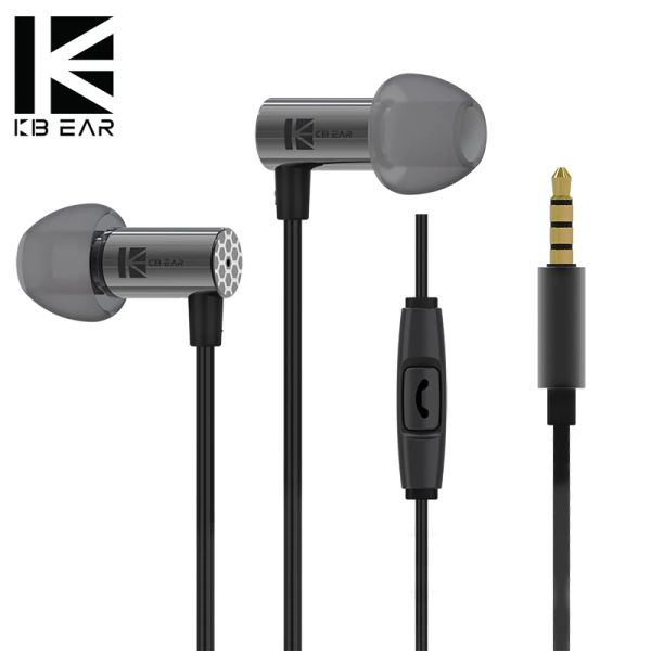 Fones de ouvido KBEAR Little Q KAI IEMs 6mm Diafragma composto Fone de ouvido com fio Fone de ouvido de música pop Fone de ouvido para dormir Fone de ouvido esportivo para corrida com microfone