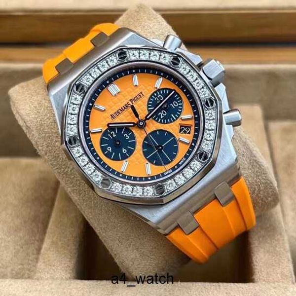 Relógio piloto Top Relógio de Pulso AP Relógio de Pulso Royal Oak Offshore Série 37mm de Diâmetro Borracha Mecânica Automática Moda Lazer Masculino e Feminino Cronógrafo Famoso