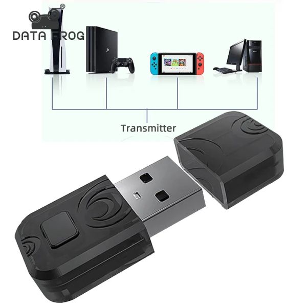 Adaptör Veri Frog Kablosuz kulaklık adaptörü CompatiblenInTendo Anahtar Adaptador BluetoothCompatable USB Alıcı PS5/PS4 Denetleyicisi