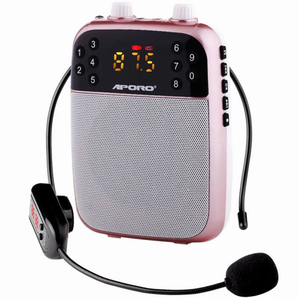 Altoparlanti T8 Megafono wireless Amplificatore vocale portatile Guida per l'insegnante Microfono Altoparlante 5W Supporto Bluetooth TF card U Disco Lettore MP3