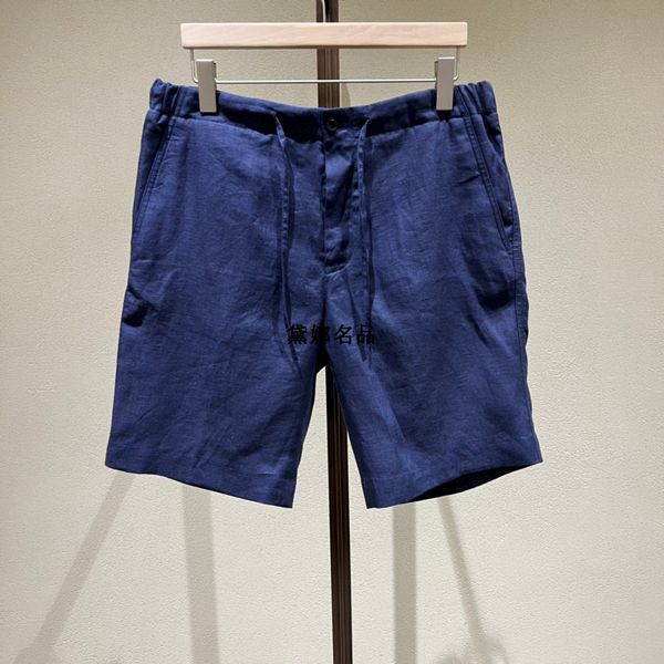 Shorts masculino primavera e verão loro linho puro negócios casual shorts com cordão piana