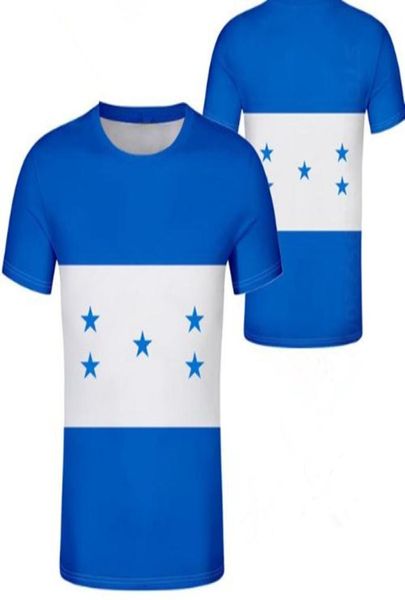 HONDURAS maglietta fai da te su misura nome numero cappello maglietta nazione bandiere hn paese stampa po logo honduregno spagnolo abbigliamento8189490