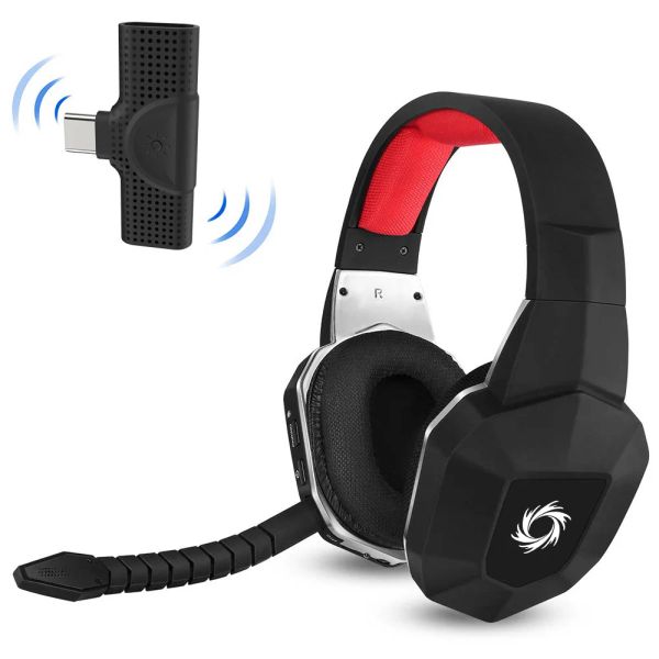 Cuffie HWN9M Cuffie da gioco wireless 2.4G Cuffie con audio surround virtuale 7.1 con microfono rimovibile per PS4/PS5/PC/Switch/MAC/Telefono