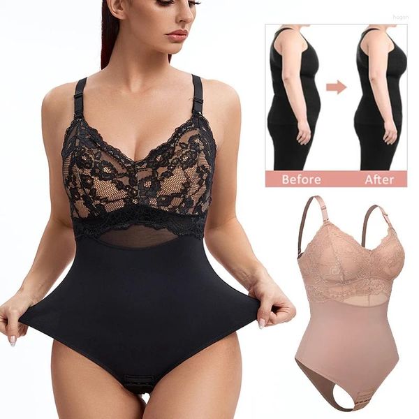 Body modellante da donna in pizzo per donna Tummy Control Shapewear Reggiseno incorporato senza maniche Corsetto Top Canotta senza schienale BuLifter Tuta