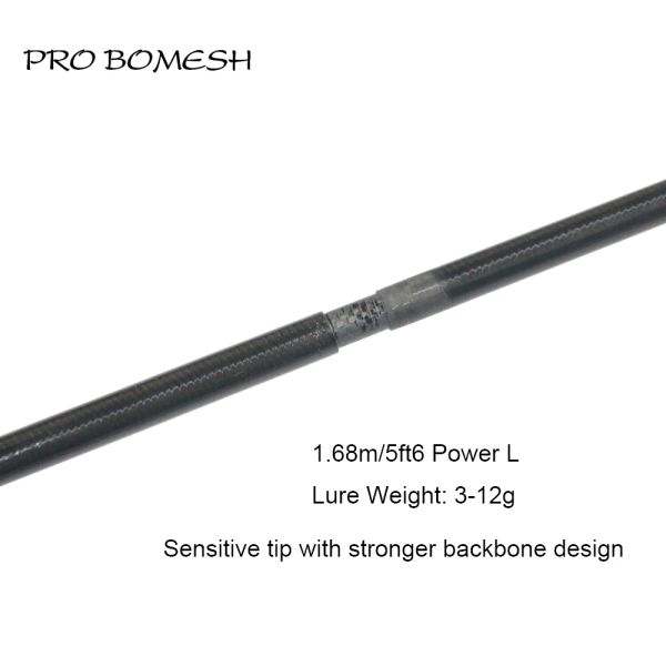 Aste Pro Bomesh 1 Set 1.68m L 2 Sezione Parte 4 assi Avvolgimento trasversale Asta da viaggio in fibra di carbonio Blank Asta fai da te Componente da costruzione Canna