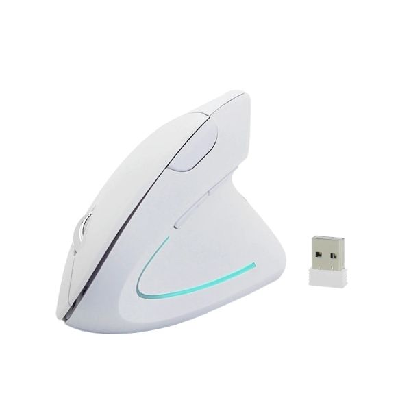 Мыши CHYI, эргономичная вертикальная мышь, беспроводная RGB USB, оптическая игровая мышь, правая и левая, белые мыши для компьютера, ноутбука, ПК, планшета