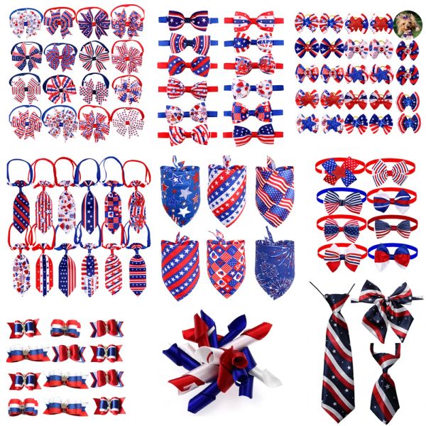 Aksesuarlar 50pcs köpek bandana küçük köpek kedi bowtie köpekler için saç aksesuarları moda köpek evcil hayvan saç yayları büyük köpek tımar yapımları