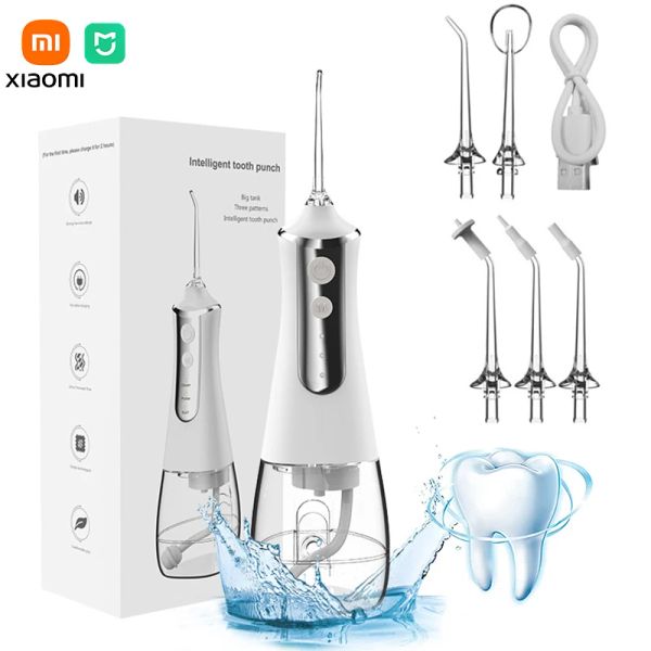 Titulares Xiaomi Mijia Irrigador Oral USB Carregamento Água Flosser Portátil Dental Water Flosser Jet 300ml Irrigador Dental Dentes Cleane Tools