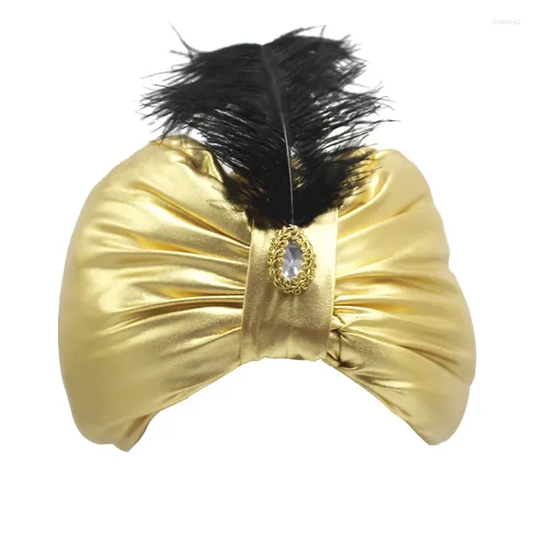 Berretti Costume da festa di Halloween Cappello da travestimento in stile arabo Oggetti di scena unisex Cappelli Decorazione Mago d'oro