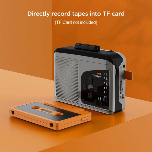 Radio Ezcap Tragbarer Kassettenspieler mit AM/FM-Radio, Kassetten-zu-MP3-Konverter, gespeichert auf Micro-SD-Karte, Soundrekorder, eingebauter Lautsprecher