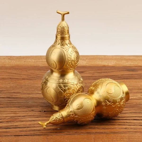 Kürbis Feng Shui Wu Calabash Ornament Lou Anhänger Einweihungsparty Skulptur Dekor Tisch Zuhause Goldene Glücksdekorationen Dekoration 240220