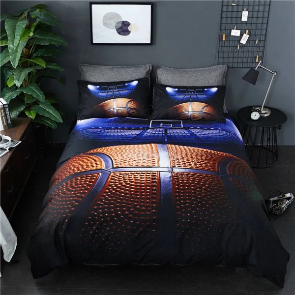 Set Basketball 3D Bedding Peceet Cover Queen Queen Set Single Double 2 -местная кровать льня Set 90 Одежда 150 пуховика для детей для детей прозрачные шторы